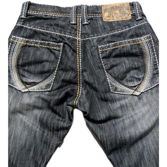 Vintage Y2K Southpole Slim Fit Jeans Sz 30 Distressed Wash Contrast Stitching - Picture 4 of 16